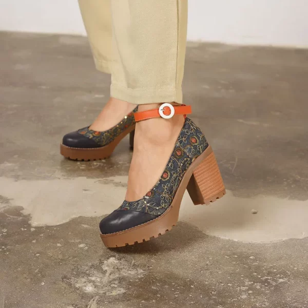Zapato con plataforma Michi jean bordado