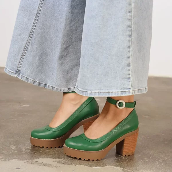 Zapato con plataforma Solano verde