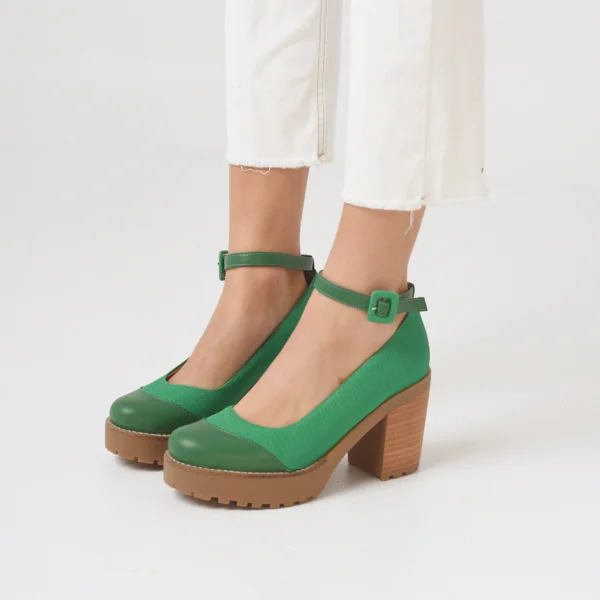 Zapato con taco Michi verde