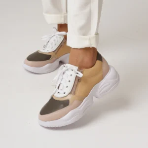 Baunes camel, verde, hielo y rosa.